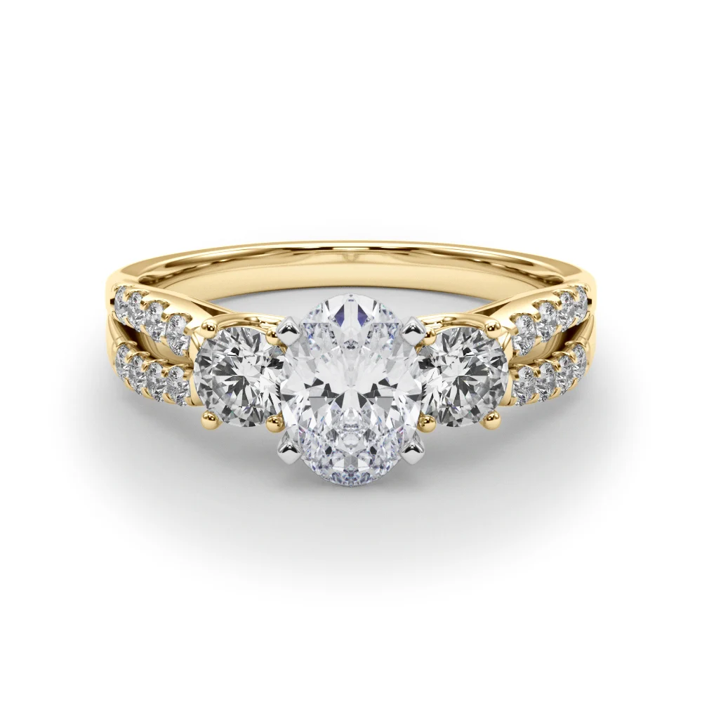 Three Stone Engagement Ring with Split Shank - Image 73