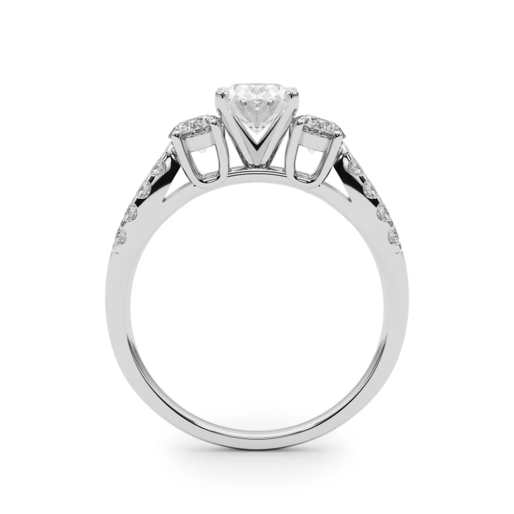 Three Stone Engagement Ring with Split Shank - Image 16