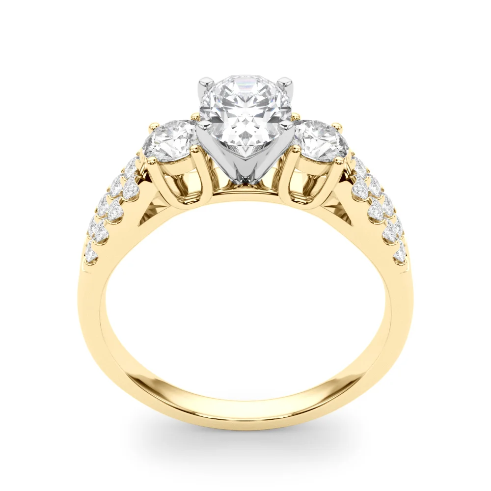 Three Stone Engagement Ring with Split Shank - Image 91
