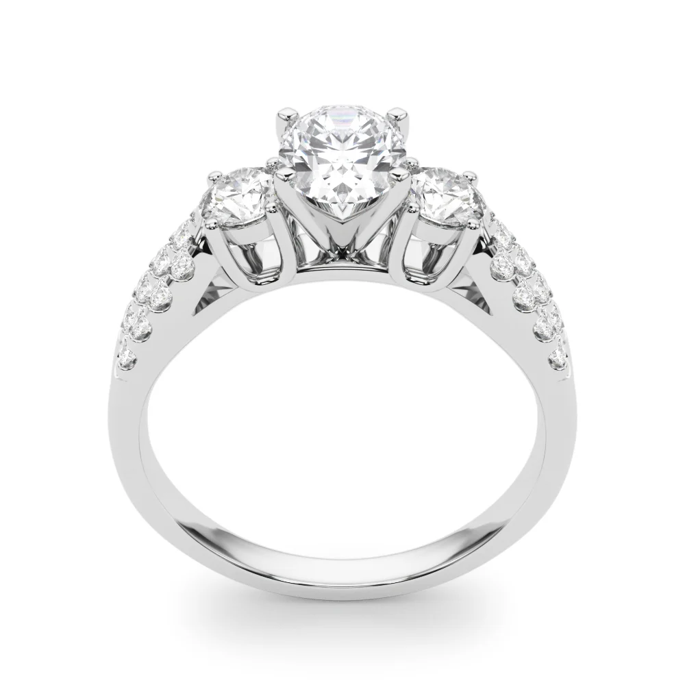 Three Stone Engagement Ring with Split Shank - Image 44
