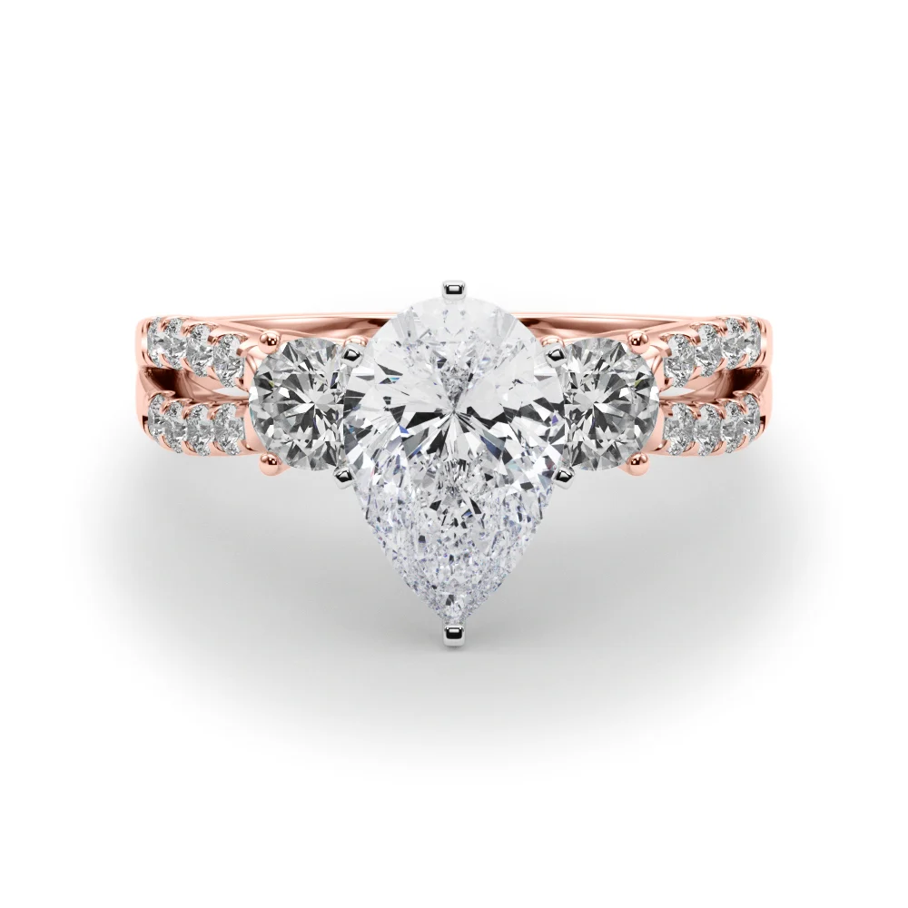 Three Stone Engagement Ring with Split Shank - Image 121