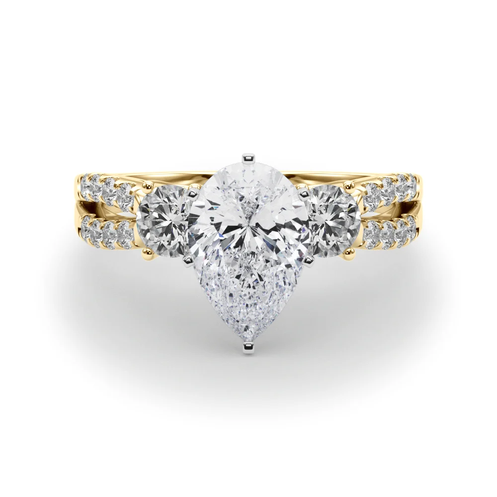 Three Stone Engagement Ring with Split Shank - Image 74
