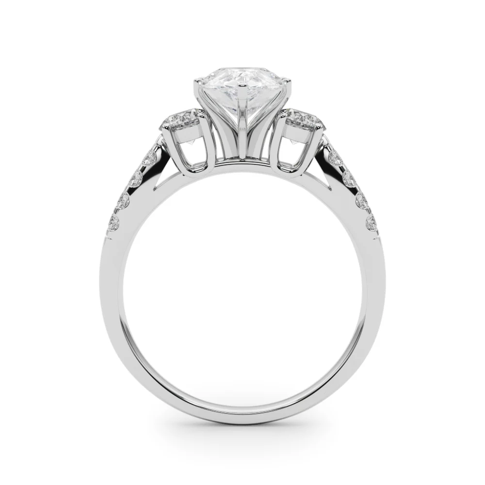 Three Stone Engagement Ring with Split Shank - Image 17