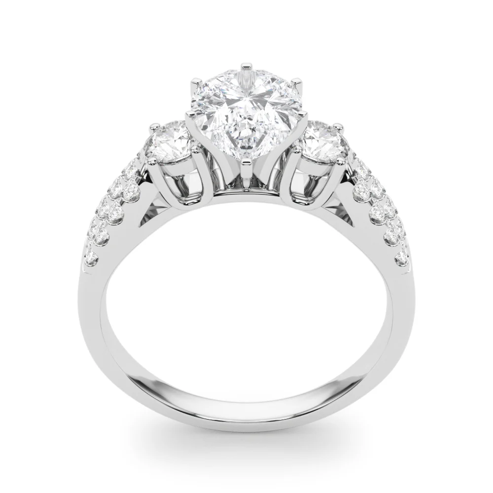 Three Stone Engagement Ring with Split Shank - Image 45