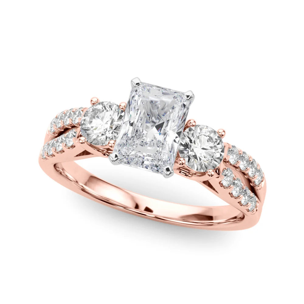 Three Stone Engagement Ring with Split Shank - Image 102