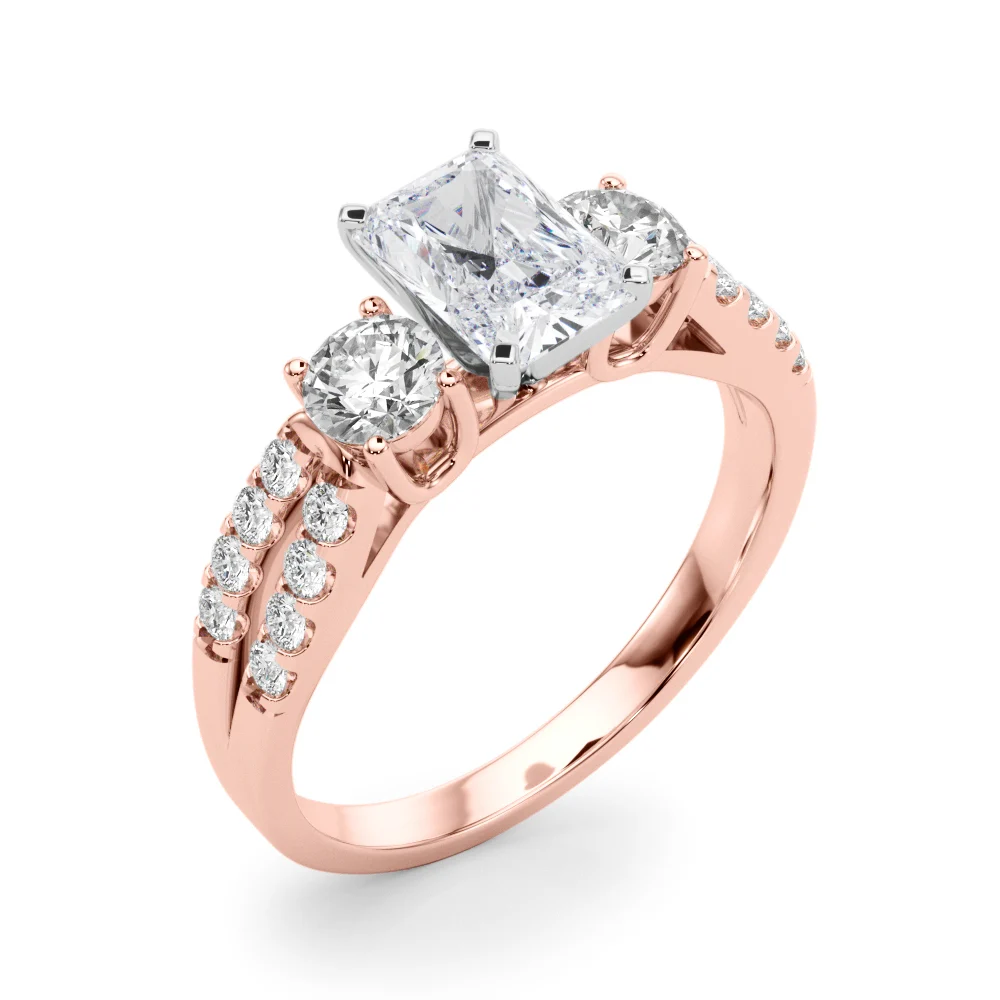Three Stone Engagement Ring with Split Shank - Image 132