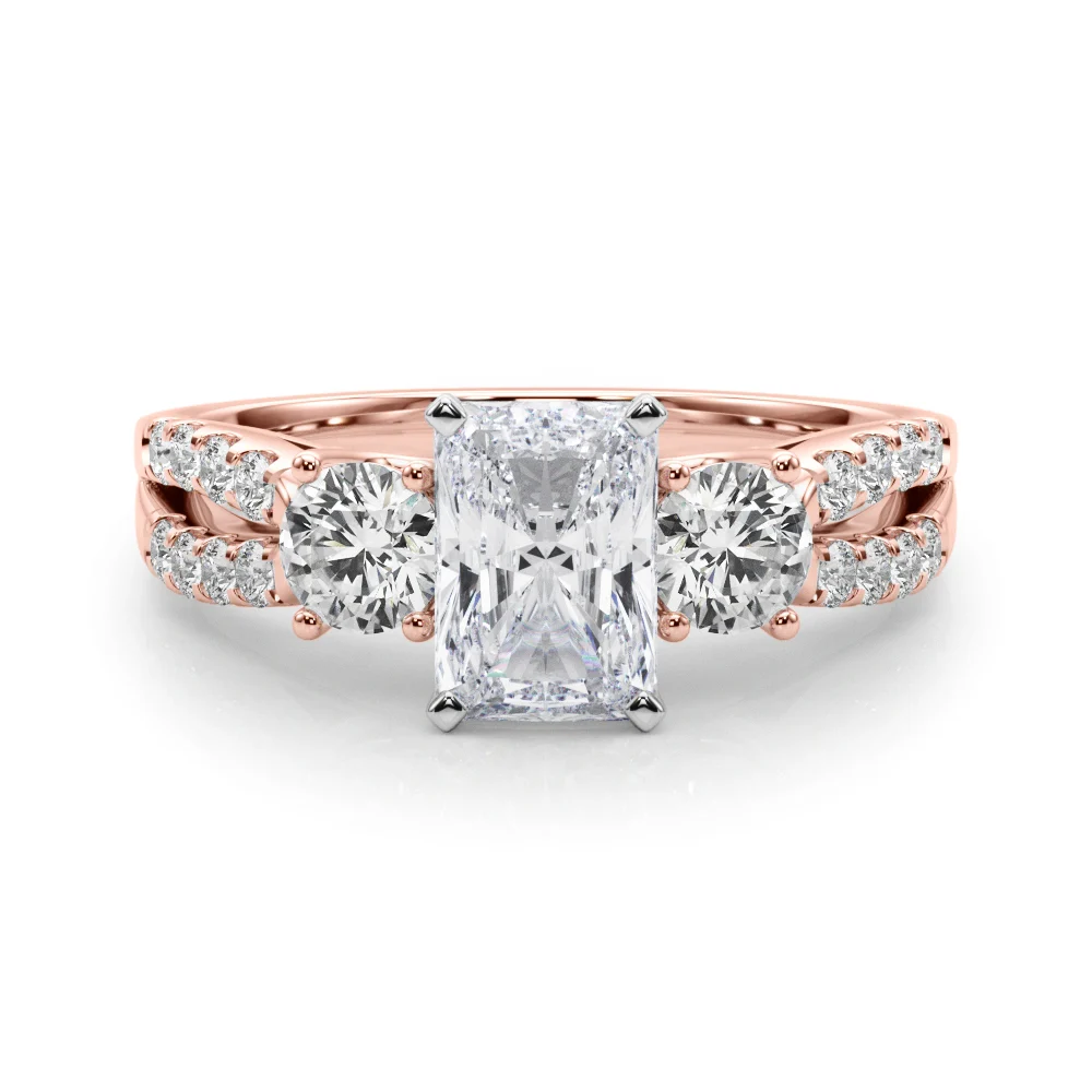 Three Stone Engagement Ring with Split Shank - Image 122