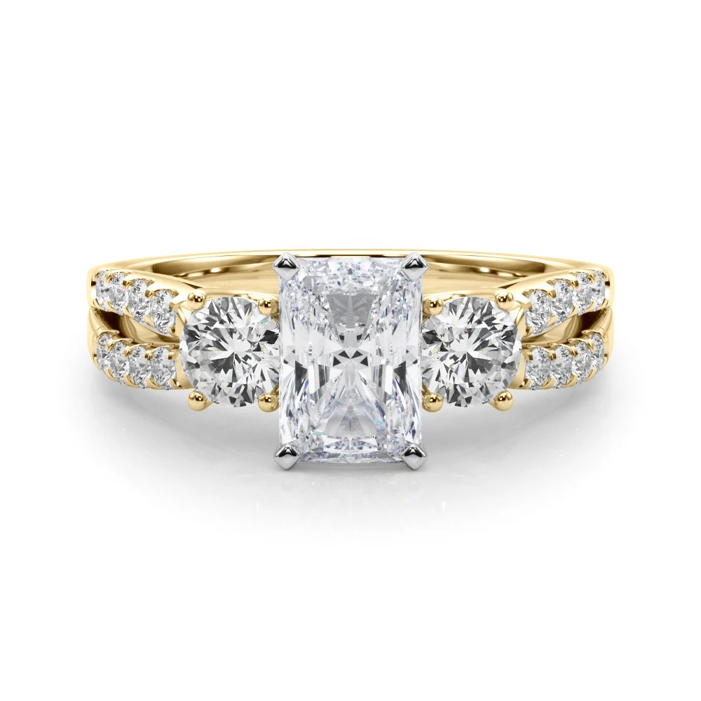 Three Stone Engagement Ring with Split Shank - Image 75
