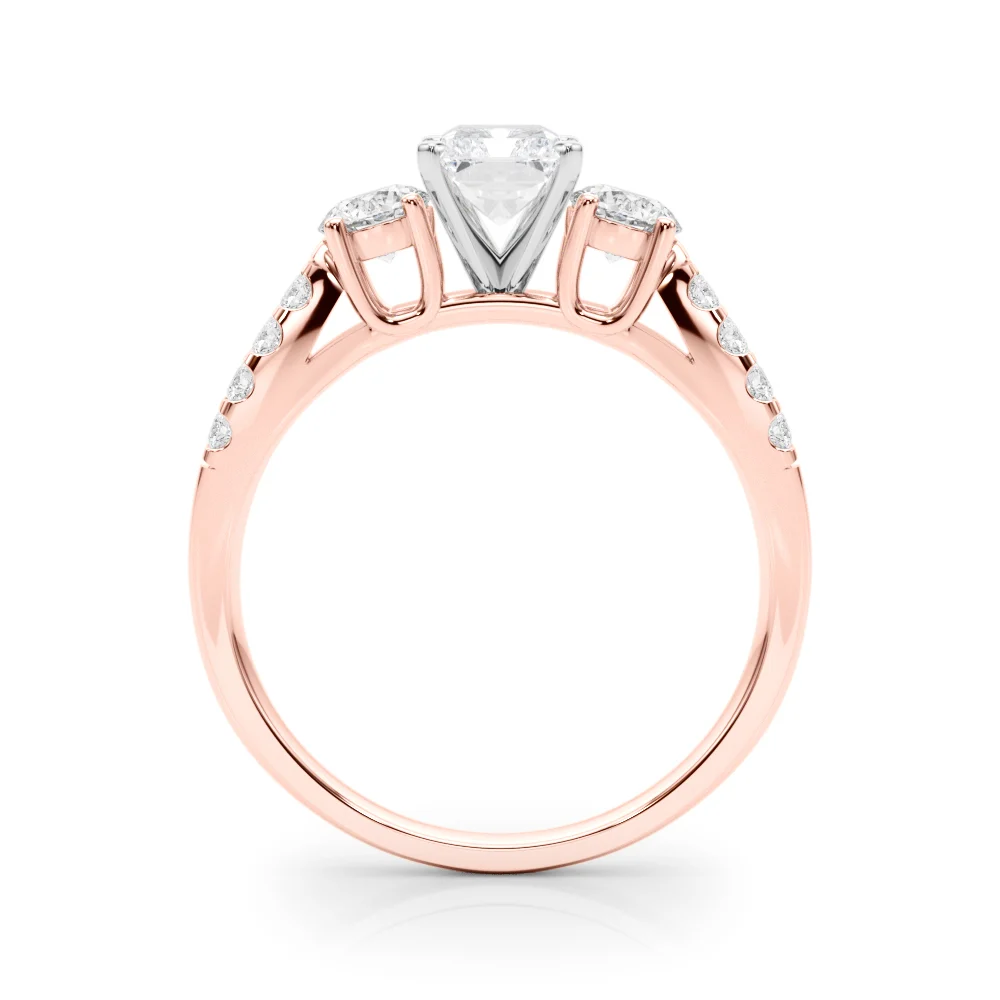 Three Stone Engagement Ring with Split Shank - Image 112