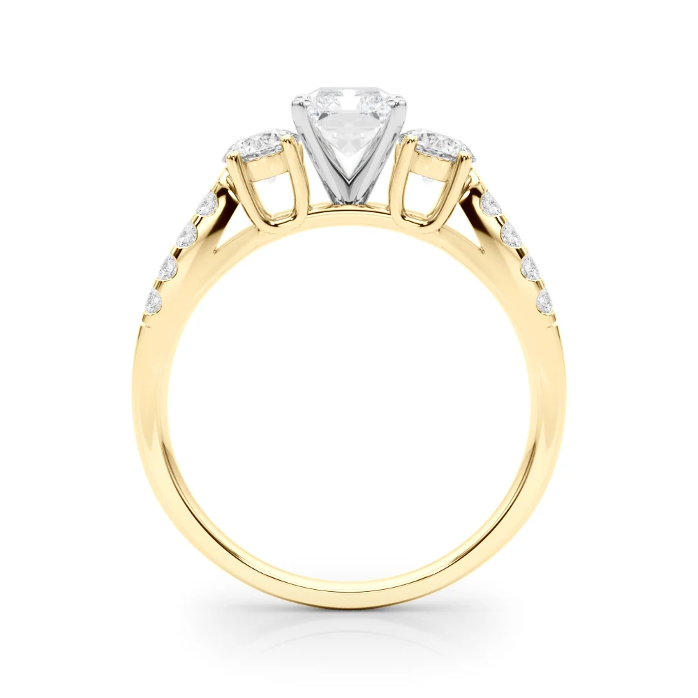 Three Stone Engagement Ring with Split Shank - Image 65