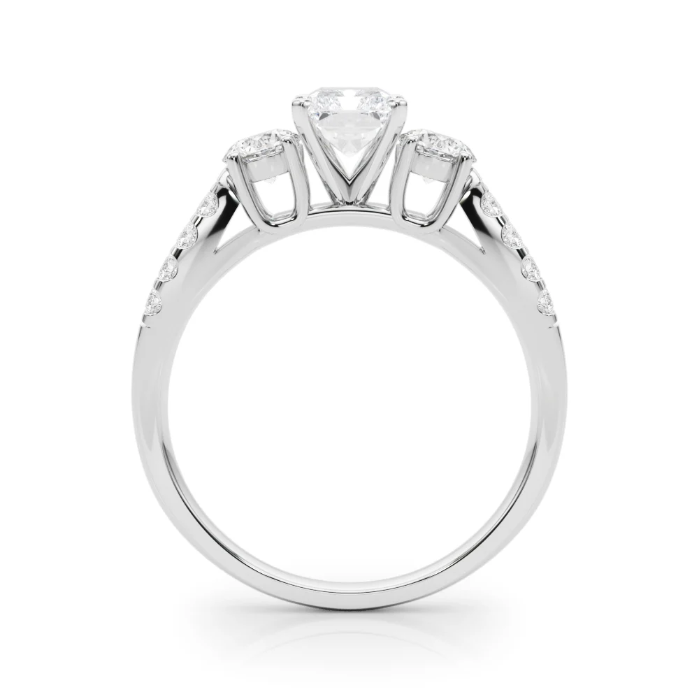 Three Stone Engagement Ring with Split Shank - Image 18