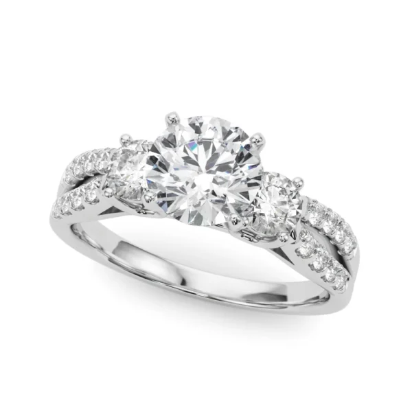 Three Stone Engagement Ring with Split Shank