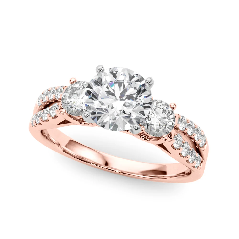 Three Stone Engagement Ring with Split Shank - Image 103