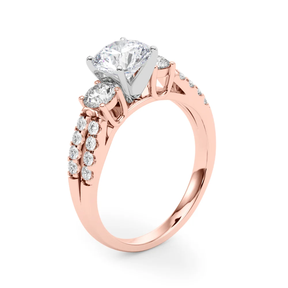 Three Stone Engagement Ring with Split Shank - Image 133