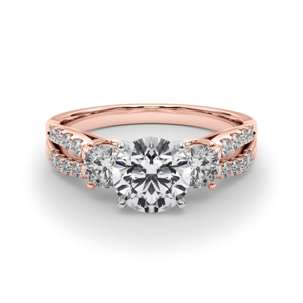 Three Stone Engagement Ring with Split Shank - Image 123