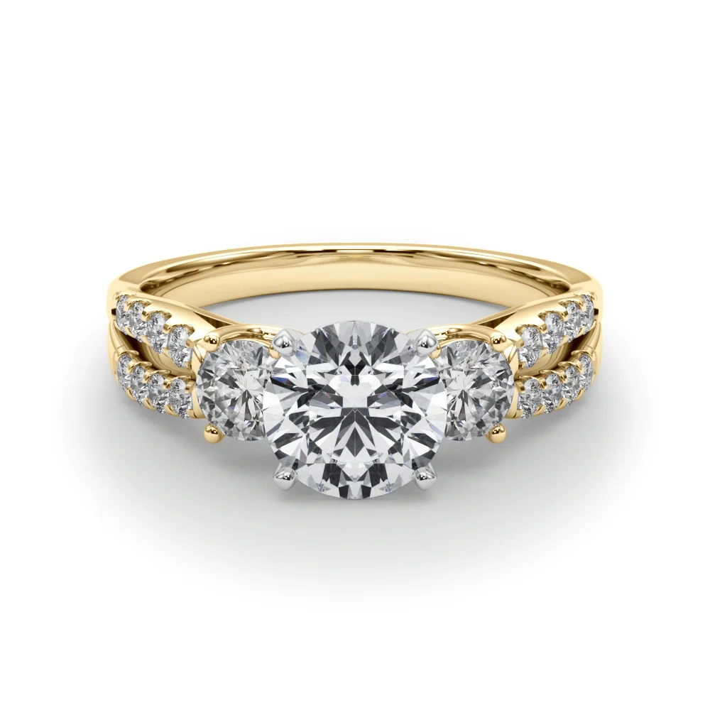 Three Stone Engagement Ring with Split Shank - Image 76