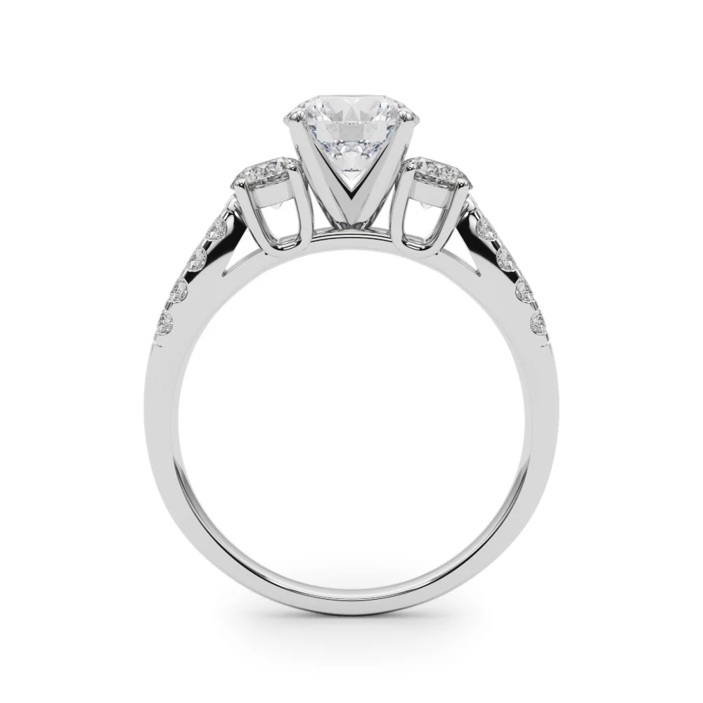 Three Stone Engagement Ring with Split Shank - Image 19