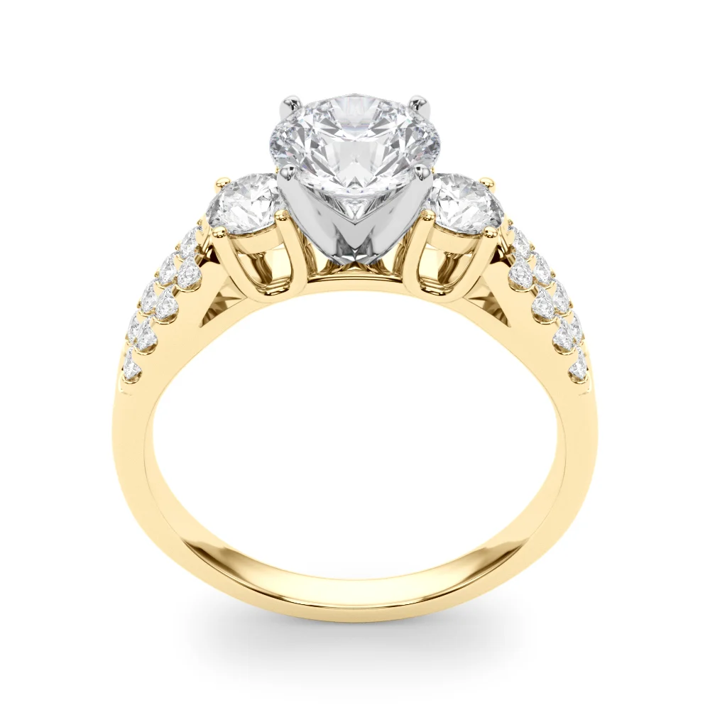 Three Stone Engagement Ring with Split Shank - Image 93