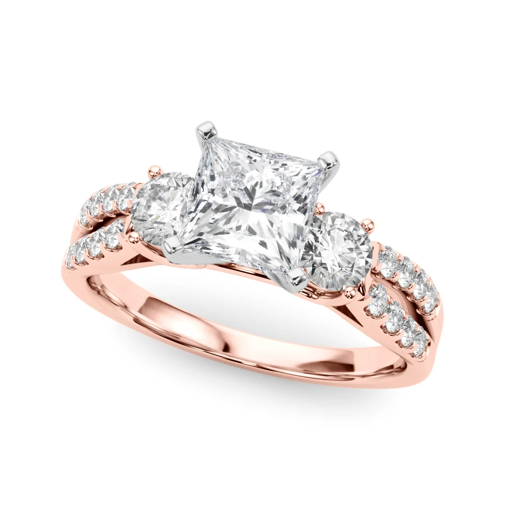 Three Stone Engagement Ring with Split Shank - Image 104
