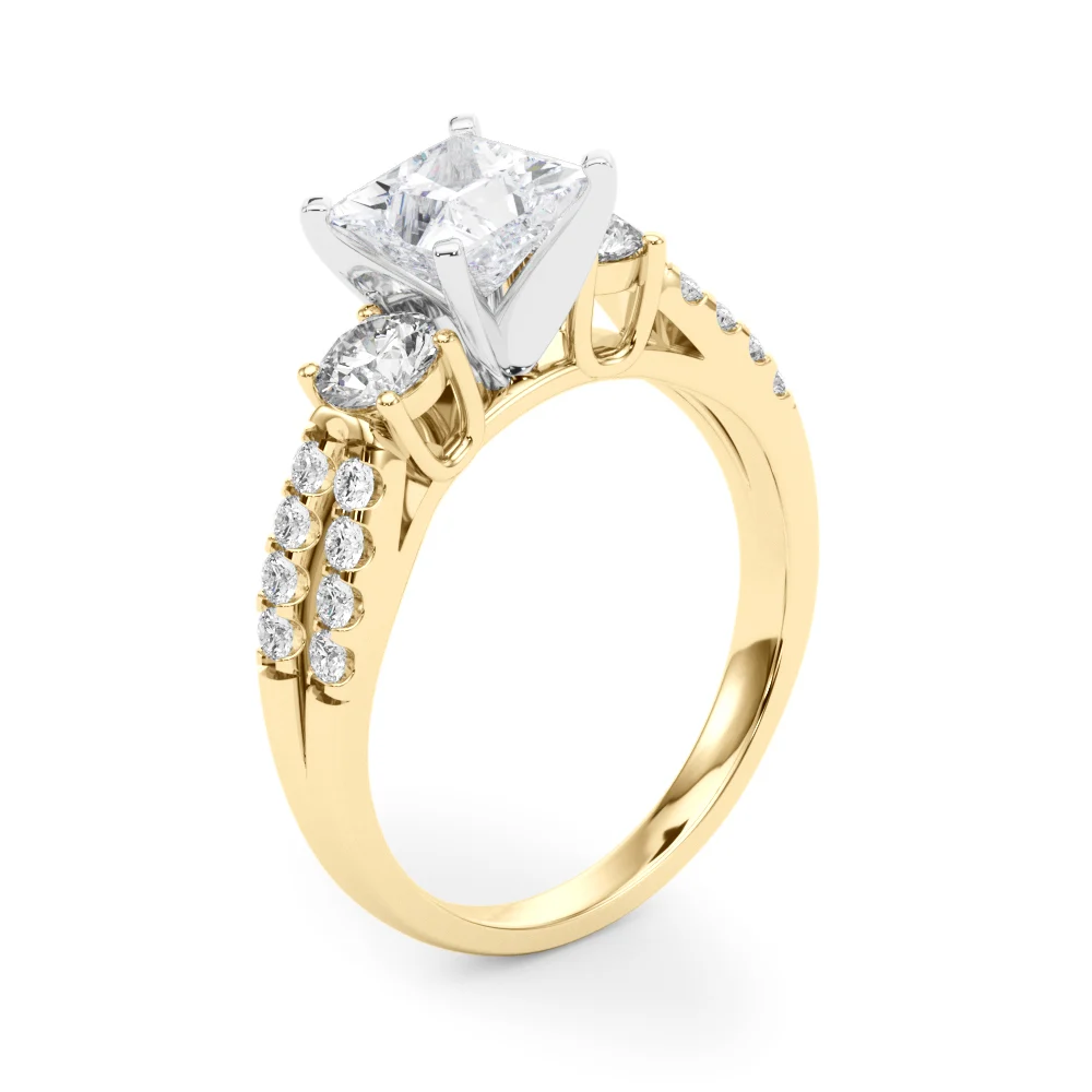 Three Stone Engagement Ring with Split Shank - Image 87
