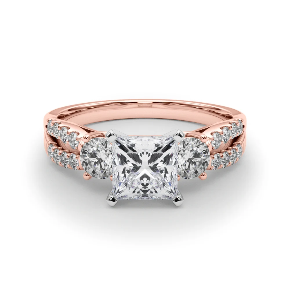 Three Stone Engagement Ring with Split Shank - Image 124