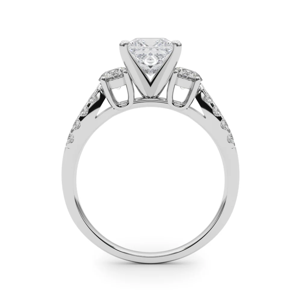 Three Stone Engagement Ring with Split Shank - Image 20