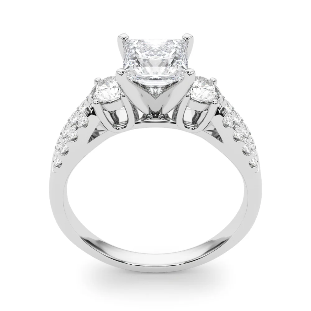 Three Stone Engagement Ring with Split Shank - Image 47