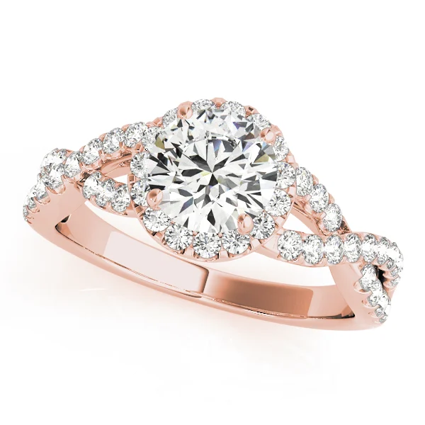 Infinity Twisted Halo Engagement Ring - Image 7