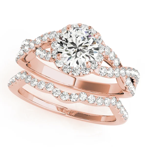 Infinity Twisted Halo Engagement Ring - Image 9