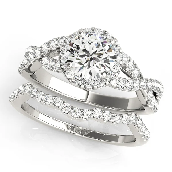 Infinity Twisted Halo Engagement Ring - Image 3