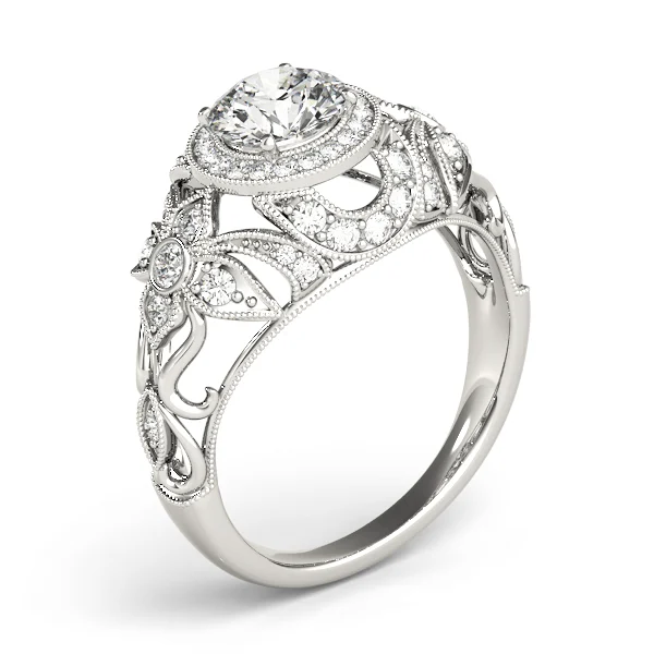 Vintage Inspired Halo Engagement Ring - Image 4