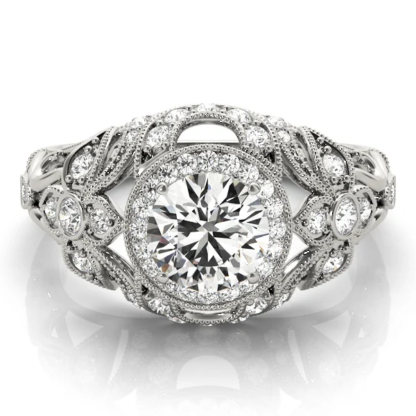 Vintage Inspired Halo Engagement Ring - Image 3