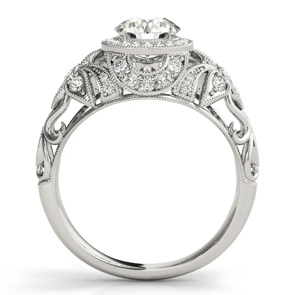 Vintage Inspired Halo Engagement Ring - Image 2