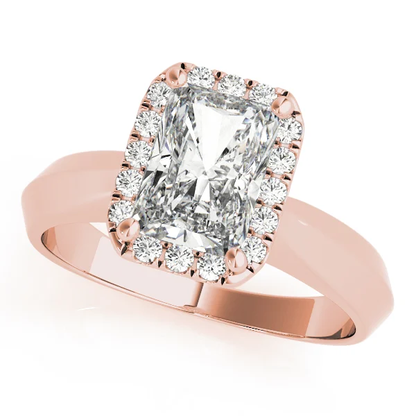 Solitaire Halo Emerald Engagement Ring - Image 9
