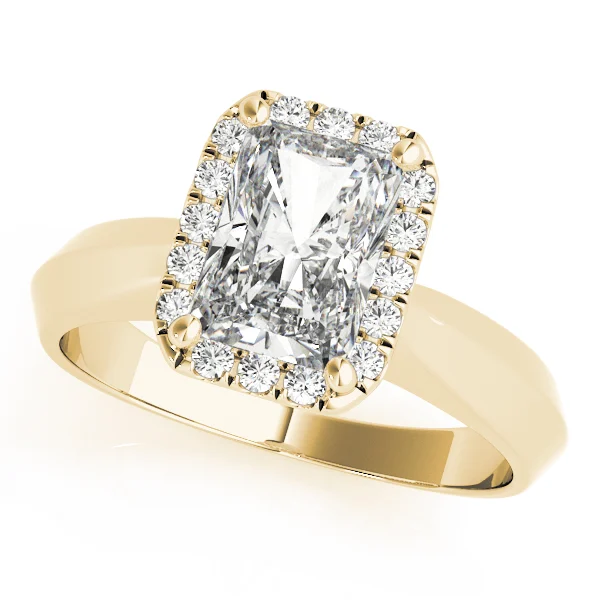 Solitaire Halo Emerald Engagement Ring - Image 5