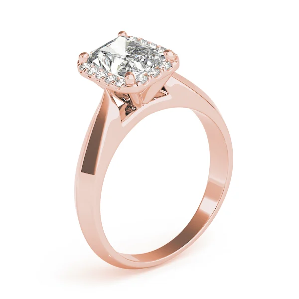 Solitaire Halo Emerald Engagement Ring - Image 12