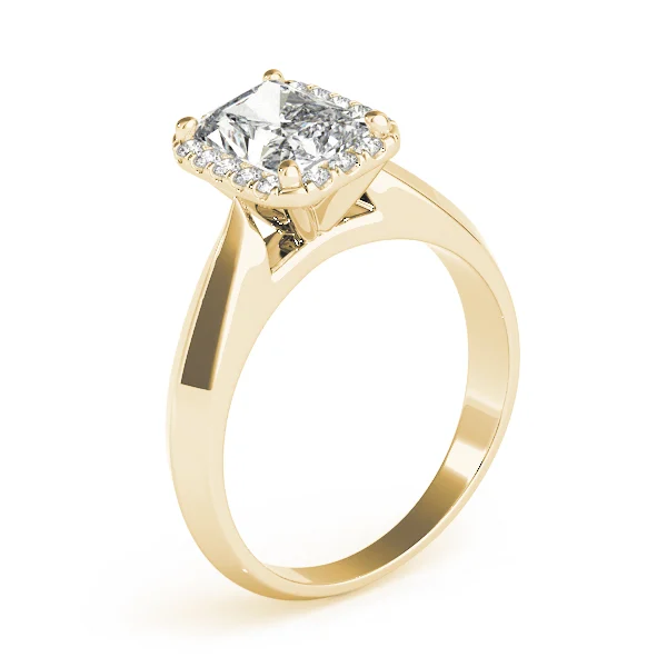Solitaire Halo Emerald Engagement Ring - Image 8