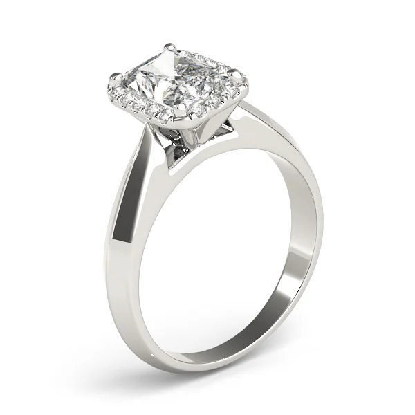 Solitaire Halo Emerald Engagement Ring - Image 4