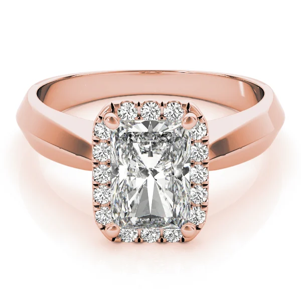 Solitaire Halo Emerald Engagement Ring - Image 11