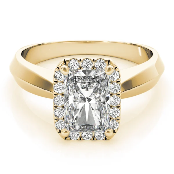 Solitaire Halo Emerald Engagement Ring - Image 7