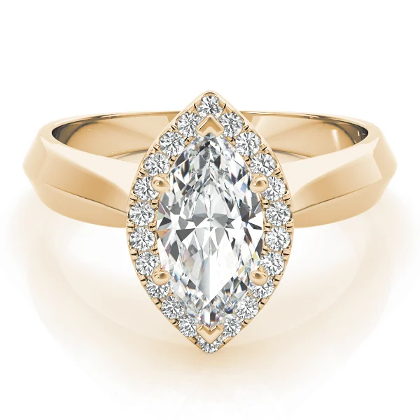 Marquise Shape Solitaire Halo Engagement Ring - Image 7