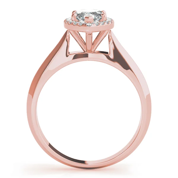 Marquise Shape Solitaire Halo Engagement Ring - Image 10
