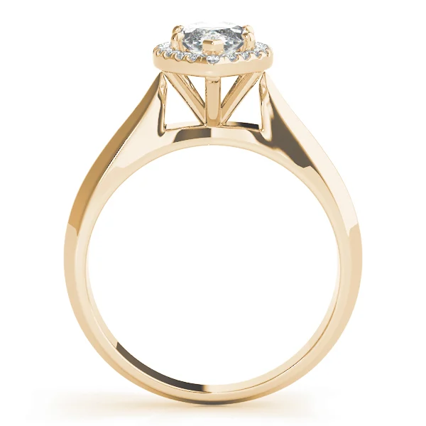 Marquise Shape Solitaire Halo Engagement Ring - Image 6