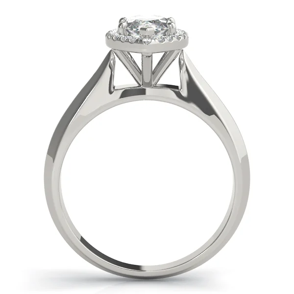 Marquise Shape Solitaire Halo Engagement Ring - Image 2