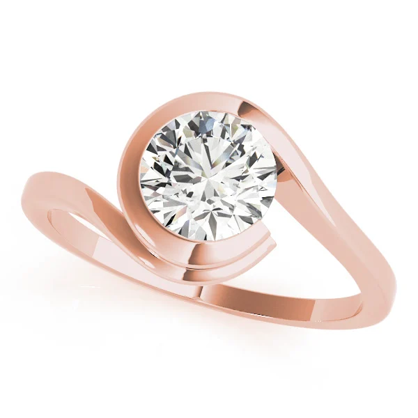 Bypass Swirl Solitaire Engagement Ring - Image 9