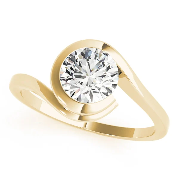 Bypass Swirl Solitaire Engagement Ring - Image 5