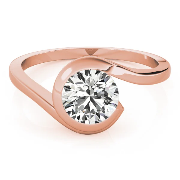 Bypass Swirl Solitaire Engagement Ring - Image 11