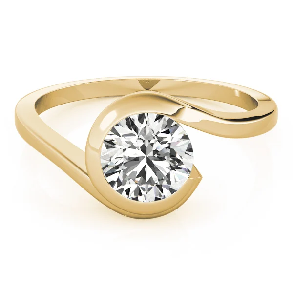 Bypass Swirl Solitaire Engagement Ring - Image 7