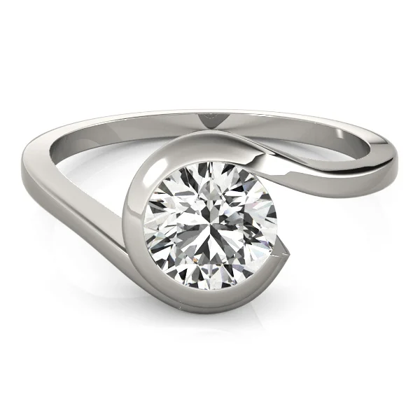 Bypass Swirl Solitaire Engagement Ring - Image 3