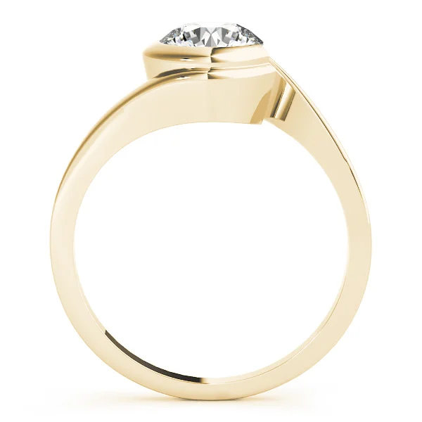 Bypass Swirl Solitaire Engagement Ring - Image 6